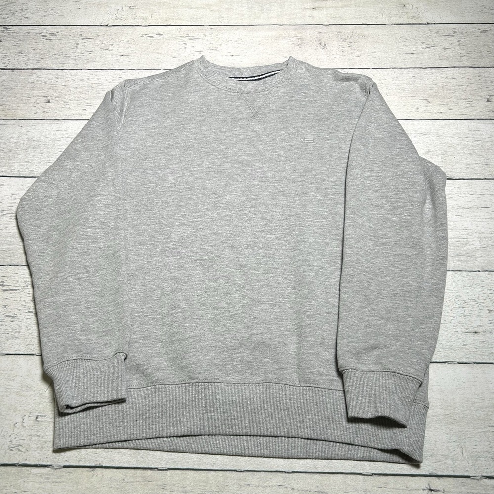 Chaps Everyday Fleece Mens Gray Sweatshirt Size M Pullover Crew Neck Regular Fit